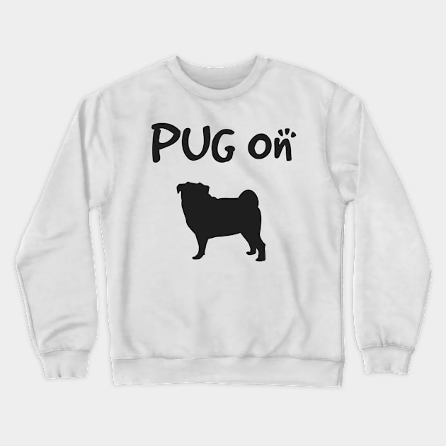 Pug On Crewneck Sweatshirt by zvone106